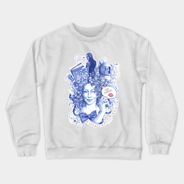 Every Curl Is A Spoiler Crewneck Sweatshirt by ClaudiaSG